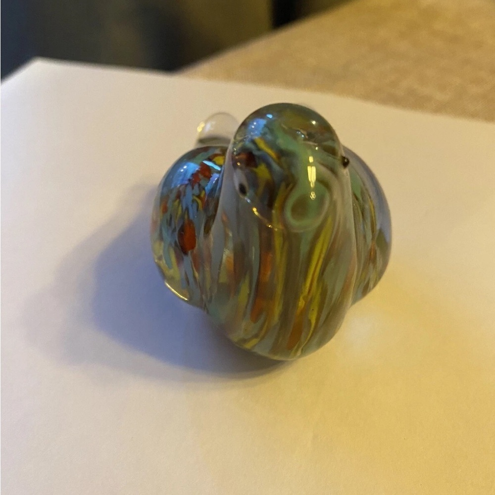 Vintage Blown Art Multicolor Glass Bird Figurine Paperweight Made in Japan - Picture 3 of 9